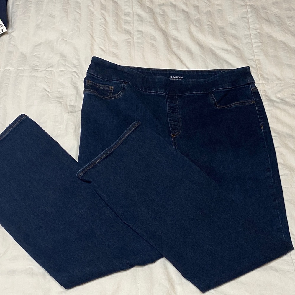 Chico's Women’s Deep Indigo Slim Boot Jeans.  Like new.